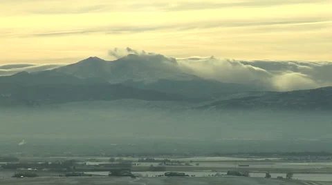 Cap Cloud Above Brown Cloud Stock Footage 54737550