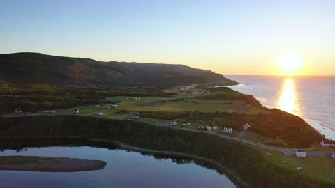 Cap de la Madeleine Lighthouse  In Gaspesie, Quebec, Canada Vídeos de archivo 148513201