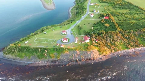 Cap de la Madeleine Lighthouse In Gaspesie, Quebec, Canada Vidéo 148513218
