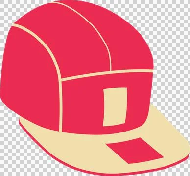 Cap is floating on transparent background in flat-design, showing red crown, Stock Illustration