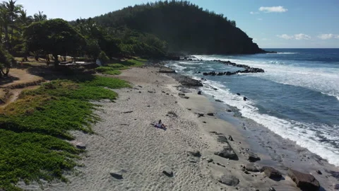 Cap Grand Anse beach on Reunion Island Stock Footage 209476111