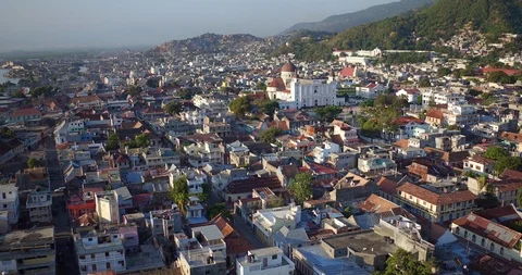 Cap Haitian Cathedral Ped Up WS Aerial 01 Stockbeeldmateriaal 87566941