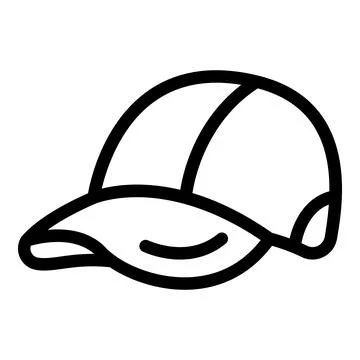Cap hat icon outline vector. Sport visor Stock Illustration
