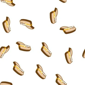 Cap hat isometric icon seamless pattern Stock Illustration