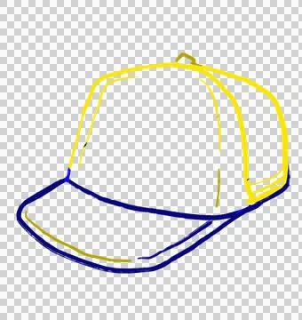 Cap hat Primary color scheme red blue yellow object hand drawn illustration Stock Illustration