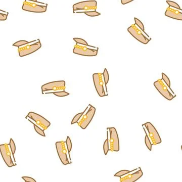Cap hat vector seamless pattern 스톡 일러스트