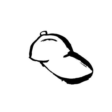 Cap icon. Dry brush vector illustration. Stock Illustration