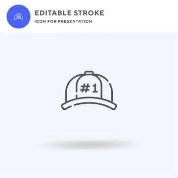 Cap icon vector, filled flat sign, solid pictogram isolated on white, logo Illustrazione stock