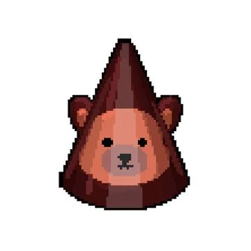 Cap party hat pixel art vector illustration Stock Illustration