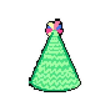 Cap party hat pixel art vector illustration Stock Illustration