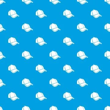 Cap pattern vector seamless blue Stock Illustration