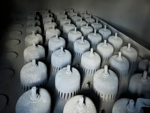 Cap plate in the rectification column close-up Stock Photos