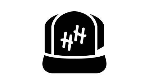 Cap rapper glyph icon animation 스톡 동영상 156674016