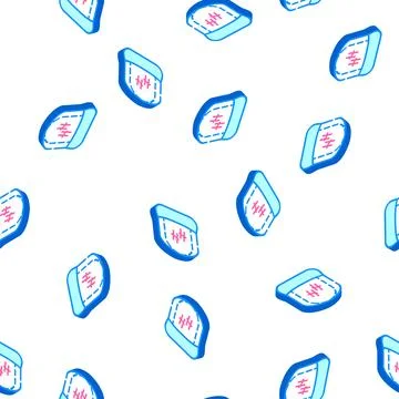 Cap rapper isometric icon seamless pattern flat Stock Illustration