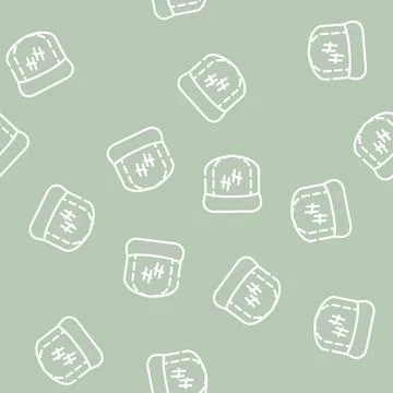 Cap rapper line vector seamless pattern flat Stock Illustration