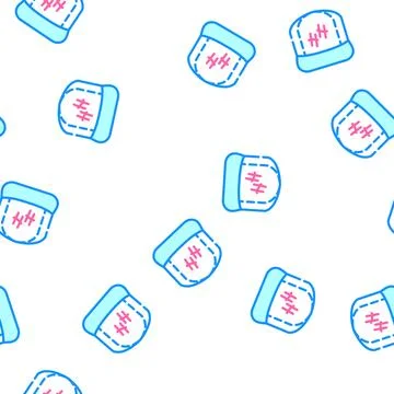 Cap rapper vector seamless pattern flat Stock Illustration