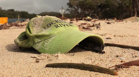 Cap in the Sand on a Beach Stock Footage 33193328