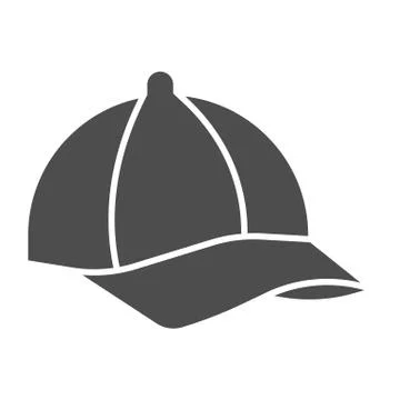 Cap solid icon, Summer concept, Baseball cap sign on white background, sport hat Illustrazione stock