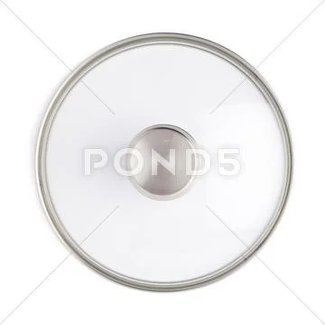 Cap of stainless steel cooking pot pan isolated over white background Stock Photos
