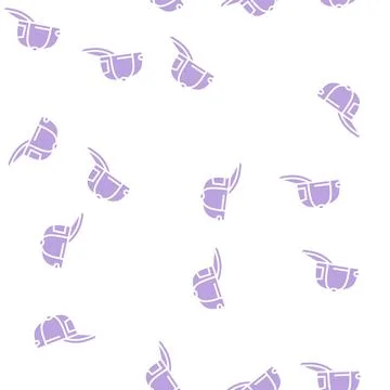 Cap summer glyph seamless pattern Stock Illustration