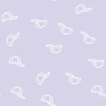 Cap summer line seamless pattern Stock Illustration