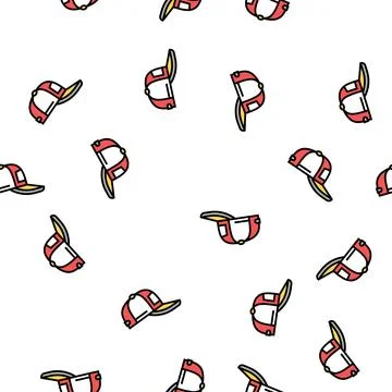 Cap summer vector seamless pattern Stock Illustration