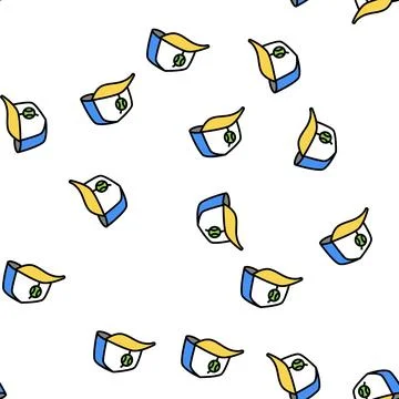 Cap tennis player vector seamless pattern Illustrazione stock