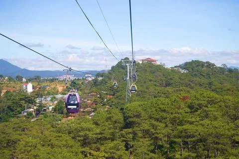 "Cap Treo Dalat" cable car on a sunny day. Vietnam Stock Photos