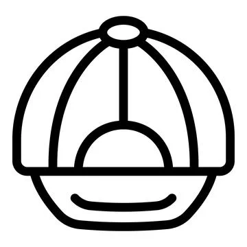 Cap visor icon outline vector. Baseball hat Illustrazione stock