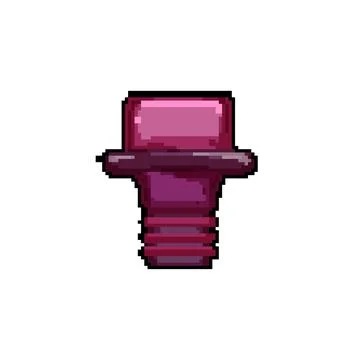 Cap wine cork pixel art vector illustration Stock Illustration