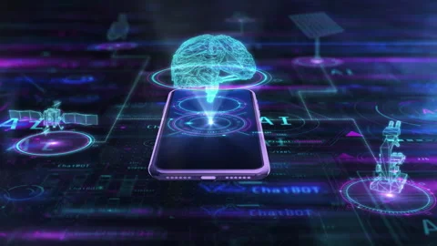 Capabilities of artificial intelligence in a smartphone. Stock Footage 269899029