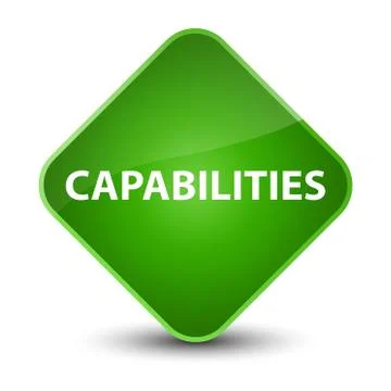 Capabilities elegant green diamond button Stock Illustration
