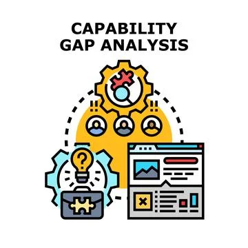 Capability gap analysis finding business improvement solutions Stock Illustration