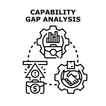 Capability gap analysis identifying business development opportunities Stock Illustration