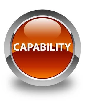Capability glossy brown round button Stock Illustration