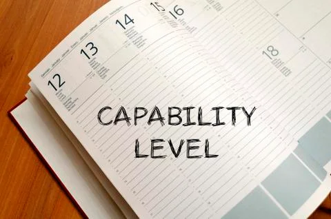 Capability level write on notebook Stock Photos