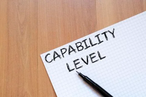 Capability level write on notebook Stock Photos