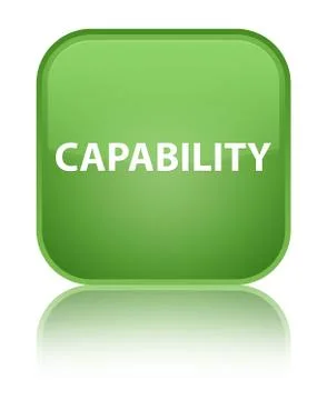 Capability special soft green square button Stock Illustration