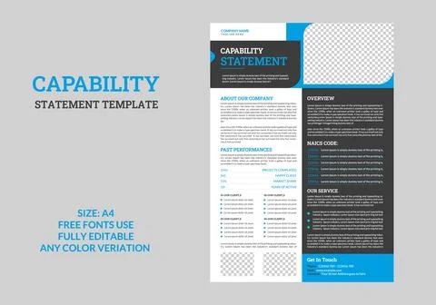 Capability Statement Corporate Business Profile Template Illustrazione stock