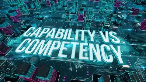 Capability VS Competency digital technology hi-tech concept Stock Footage 109451312