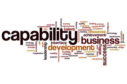 Capability word cloud Illustrazione stock