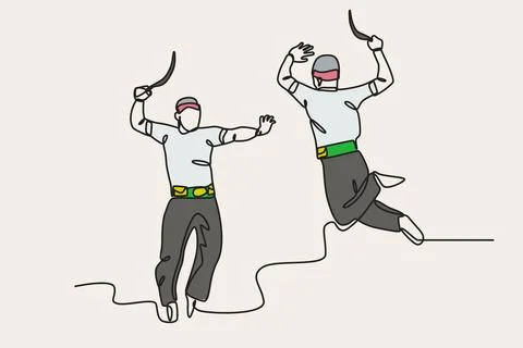 The capable dance is performed carrying a shield 스톡 일러스트