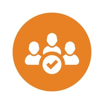 Capable, deserving, eligible icon. Orange color vector EPS. Stock Illustration