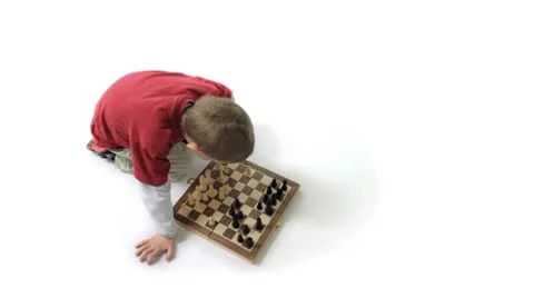 Capable little player chess. Small genius. Stock Footage 8866342