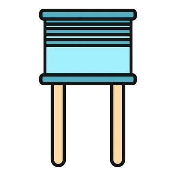 Capacitator electronic component with two leads icon Stockillustratie