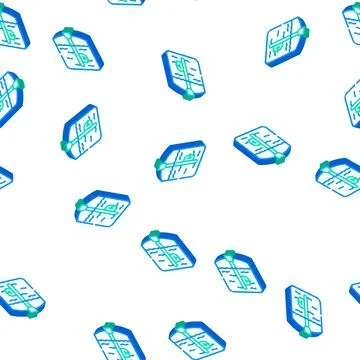 Capacitive sensor isometric icon seamless pattern color Stock Illustration