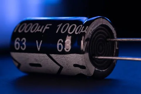 Capacitor 1000 Micro Farad 63V Stock Photos