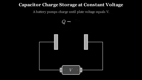 Capacitor Charge Storage at Constant Voltage Stock-Footage 337120775