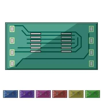 Capacitor circuit board cartoon vector graphic Ilustração Stock