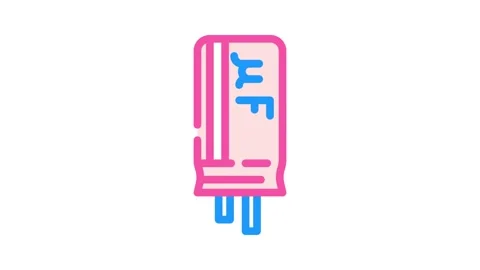 Capacitor electrical engineer color icon animation Stock Footage 327269493